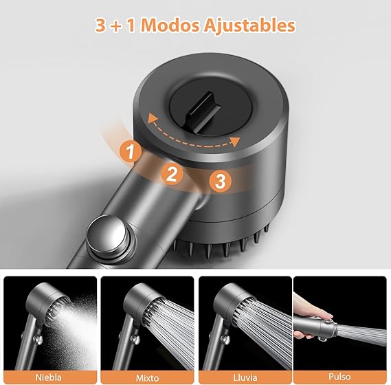 Cabezal de Ducha WaterPRO™ + 3 Filtros gratis + Cepillo Masajeador de regalo (hasta acabar existencias)